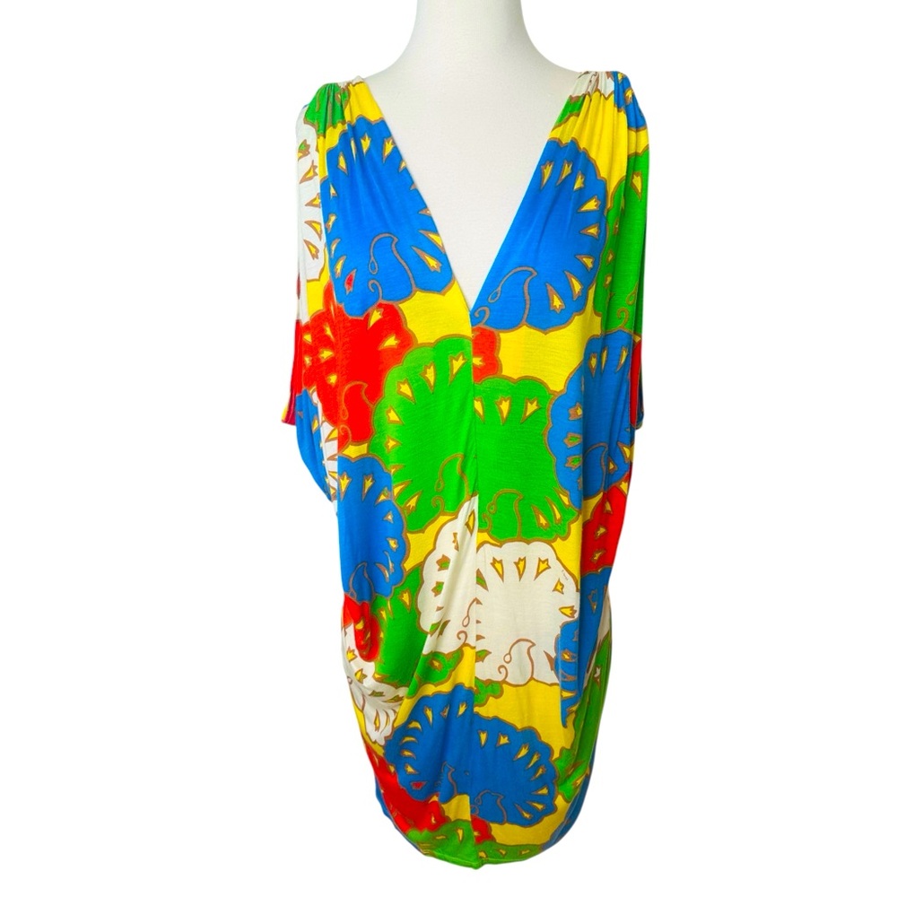T-Bags Colorful Abstract Midi Dress